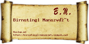 Birnstingl Manszvét névjegykártya